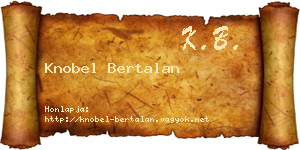 Knobel Bertalan névjegykártya